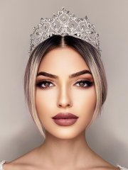 Zirkon Taşlı Gümüş Gelin Tac Modeli