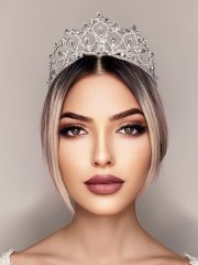 Zirkon Taşlı Yüksek Gelin Taç Modeli