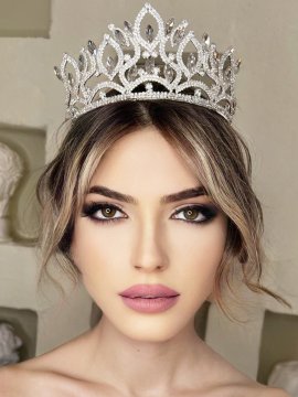 Zirkon Taş İşlemeli Gelin Tacı